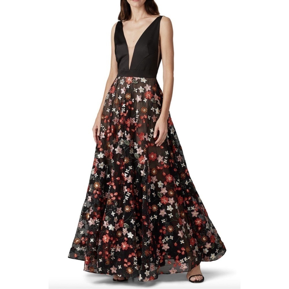 Bronx and Banco Black Floral Maxi Dress